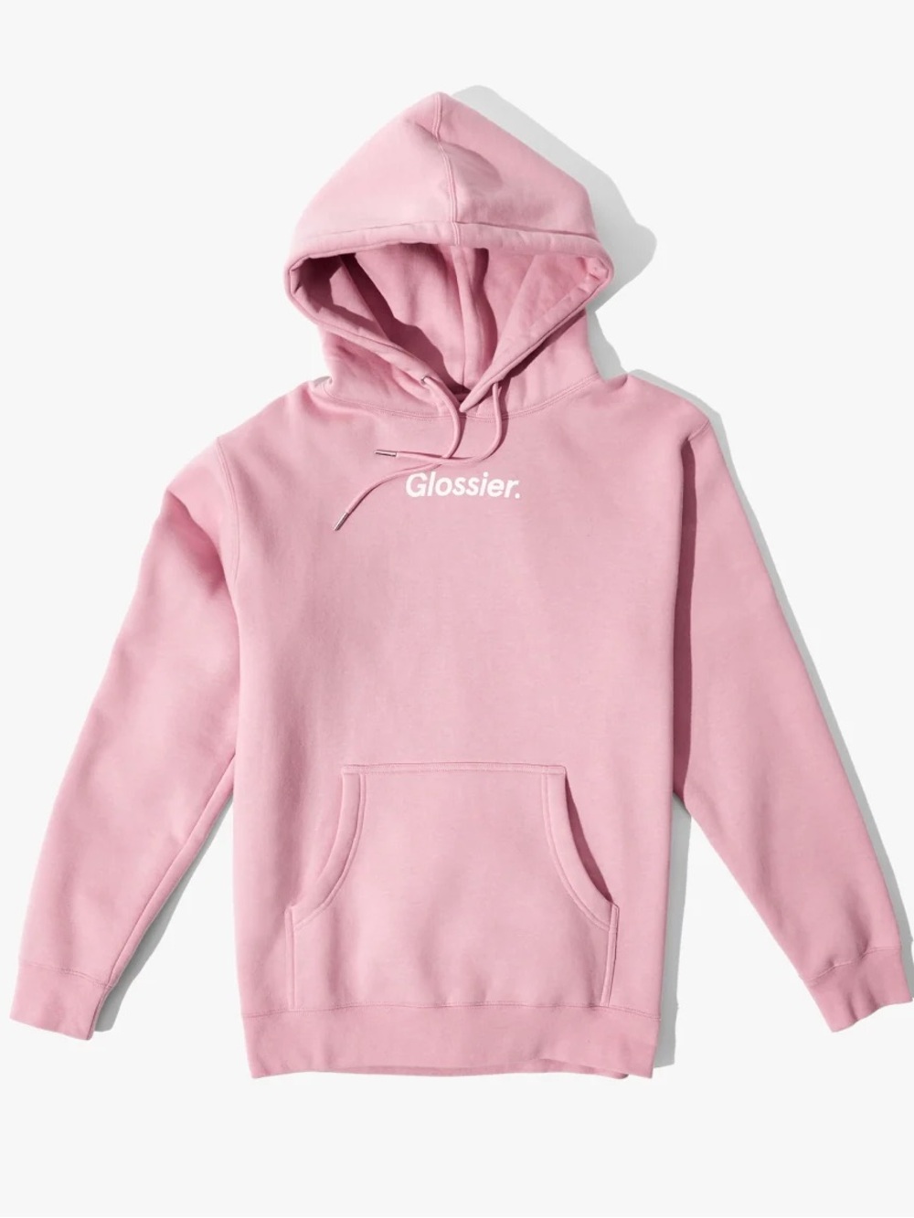 Glossier Dusty Pink Logo Pullover Hoodie